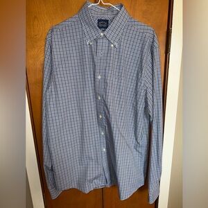 Men's Blue Checkered Dress Shirt